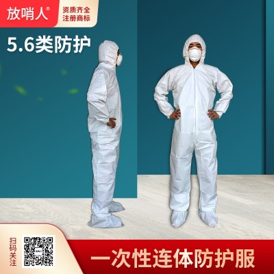 3M4565白色带帽胶条防护服图4