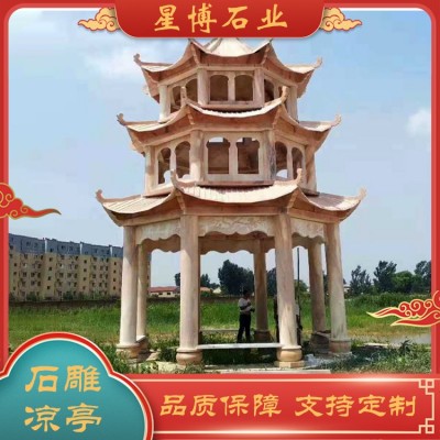 三层石雕凉亭图2