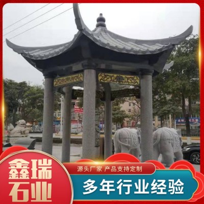 四角石雕凉亭图5