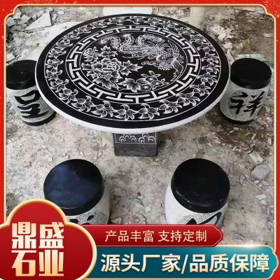 花岗岩石桌石凳图4