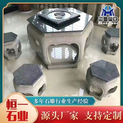 雕花圆石桌图2