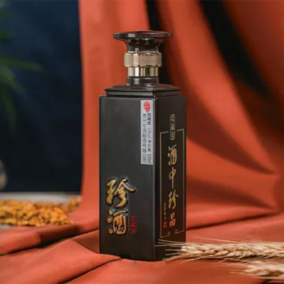 新款喷涂烤花玻璃白酒瓶图6