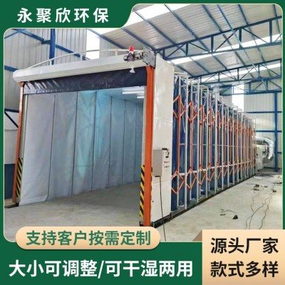 打磨晾干油漆房伸缩式大型工件家具喷涂车间折叠移动伸缩喷漆房图3