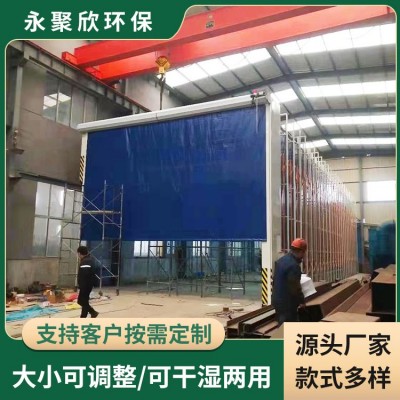 移动式伸缩烤漆房大型电动折叠式喷漆房汽车家具喷漆房移动伸缩房图5