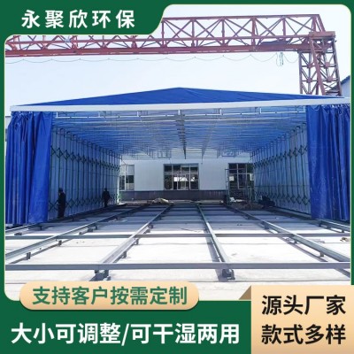 全自动轨道式移动伸缩房无尘打磨房家具油漆房工业移动伸缩喷漆房图2