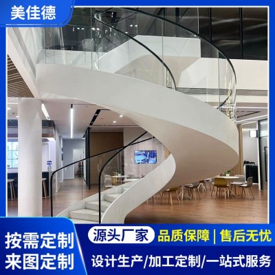 玻璃楼梯 圆弧玻璃楼梯源头厂家图3