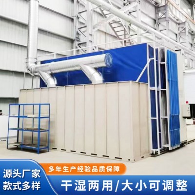 折叠式轨道移动式干湿两用大型伸缩式喷漆房环保型设备图2