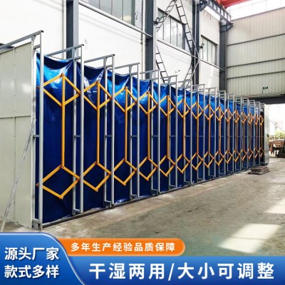 折叠式轨道移动式干湿两用大型伸缩式喷漆房环保型设备图4