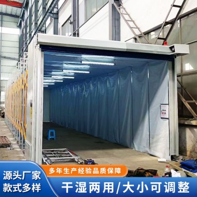 移动式伸缩喷漆房大型环保喷烤漆房电动折叠打磨房喷烤漆房伸缩房图2